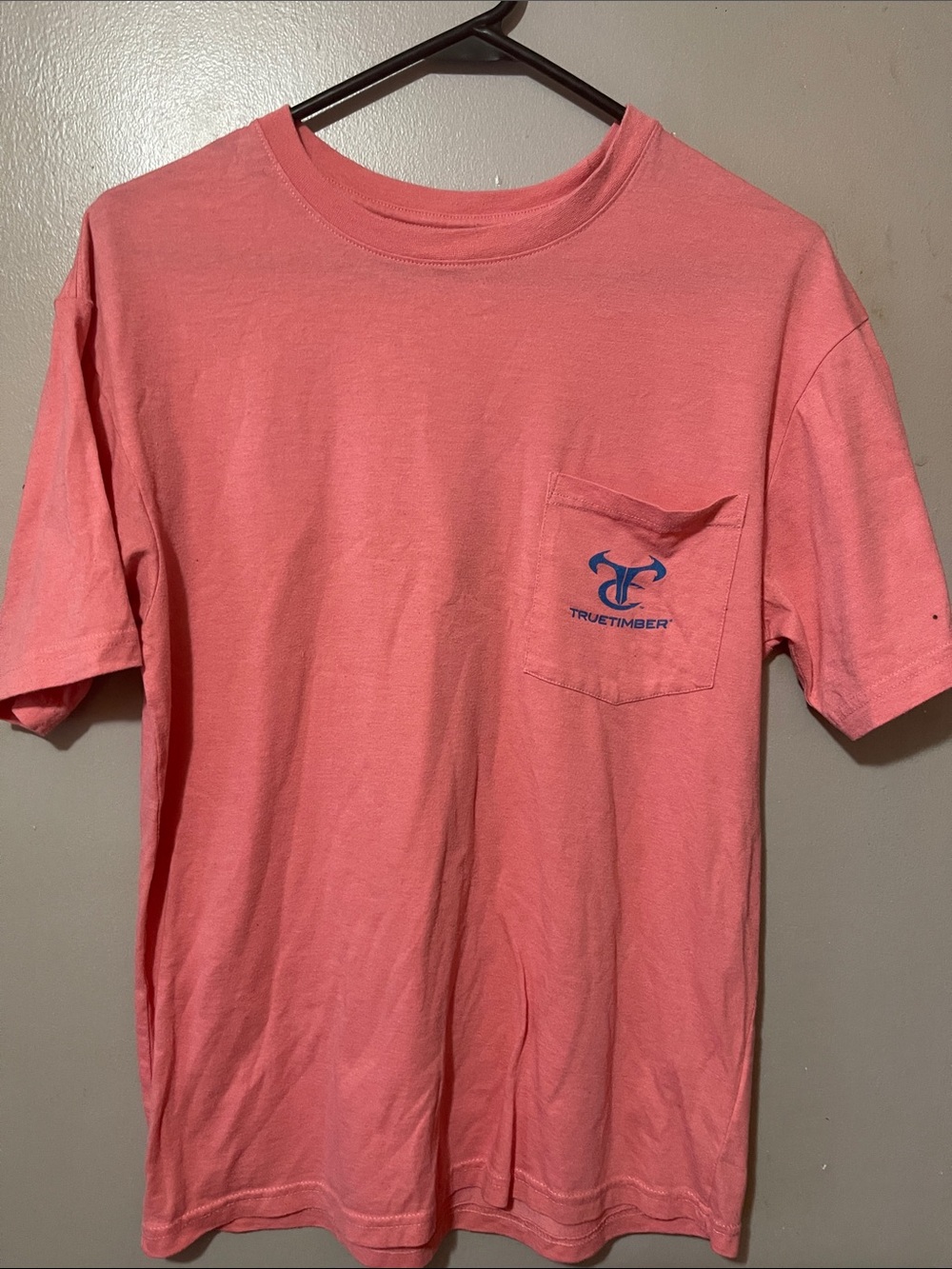 TrueTimber Men's Short Sleeve Pocket Tee in Coral Pink